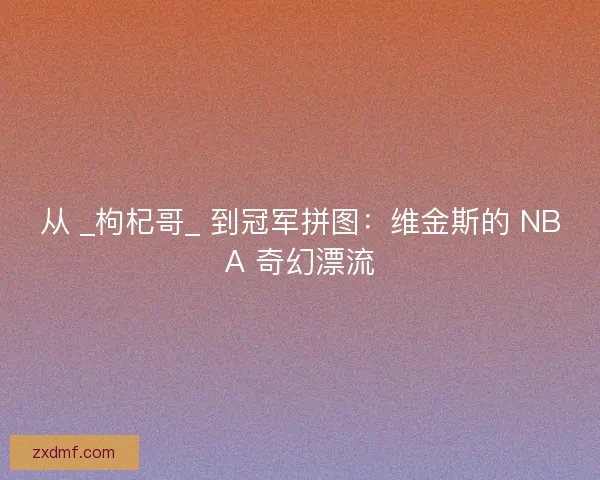 从 _枸杞哥_ 到冠军拼图：维金斯的 NBA 奇幻漂流